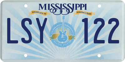 MS license plate LSY122