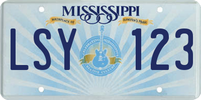 MS license plate LSY123