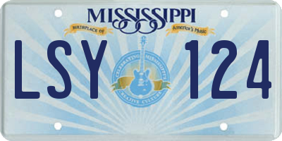 MS license plate LSY124
