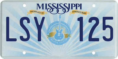 MS license plate LSY125