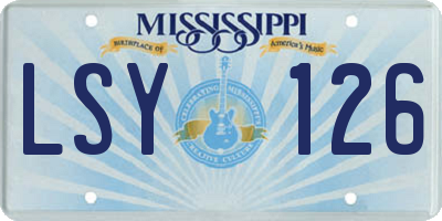 MS license plate LSY126
