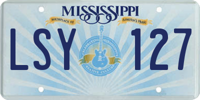 MS license plate LSY127