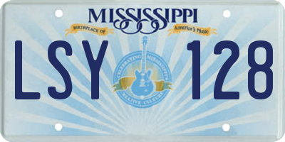 MS license plate LSY128