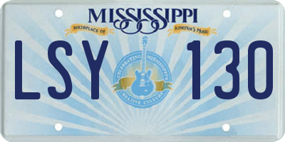 MS license plate LSY130