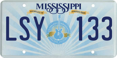 MS license plate LSY133