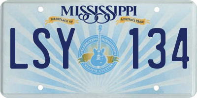 MS license plate LSY134