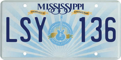 MS license plate LSY136