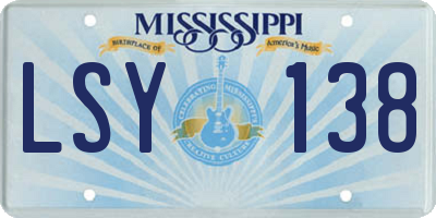 MS license plate LSY138
