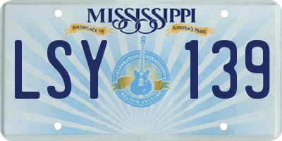 MS license plate LSY139