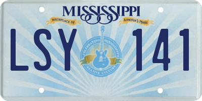 MS license plate LSY141