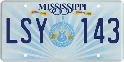MS license plate LSY143