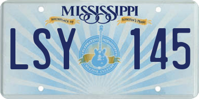 MS license plate LSY145