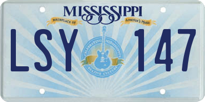 MS license plate LSY147