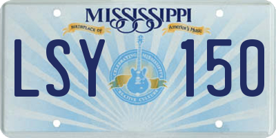 MS license plate LSY150