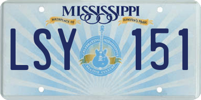 MS license plate LSY151