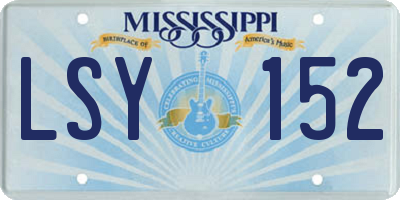 MS license plate LSY152