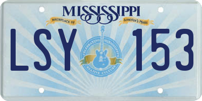 MS license plate LSY153