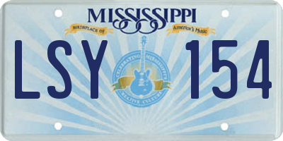 MS license plate LSY154
