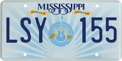 MS license plate LSY155