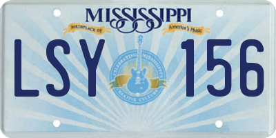 MS license plate LSY156