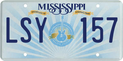 MS license plate LSY157