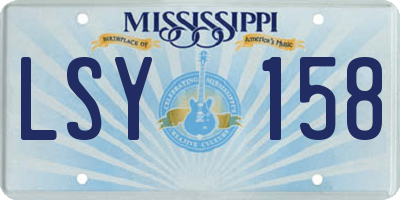MS license plate LSY158