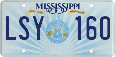 MS license plate LSY160