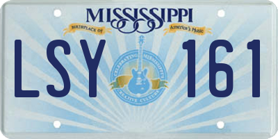 MS license plate LSY161