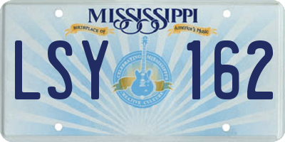 MS license plate LSY162