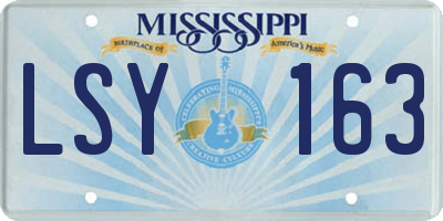 MS license plate LSY163