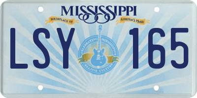 MS license plate LSY165
