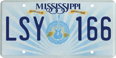 MS license plate LSY166