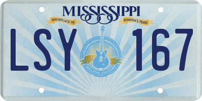 MS license plate LSY167