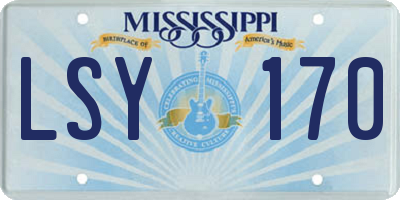 MS license plate LSY170