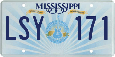 MS license plate LSY171