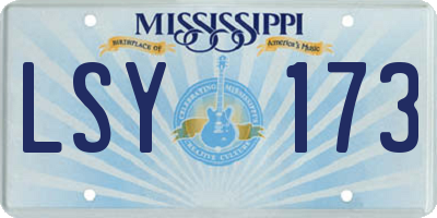 MS license plate LSY173