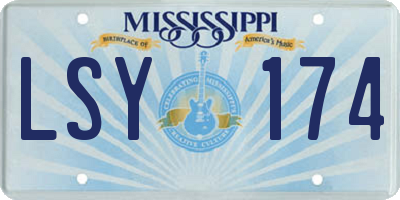 MS license plate LSY174