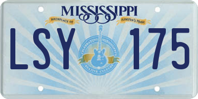 MS license plate LSY175