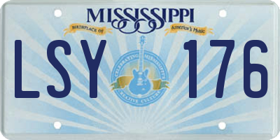 MS license plate LSY176