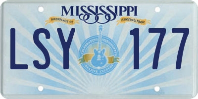 MS license plate LSY177