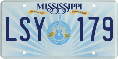 MS license plate LSY179