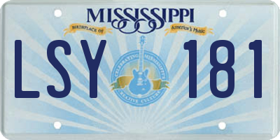 MS license plate LSY181