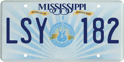 MS license plate LSY182
