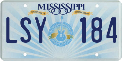 MS license plate LSY184
