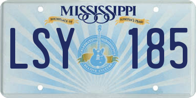 MS license plate LSY185