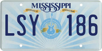 MS license plate LSY186