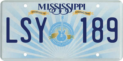 MS license plate LSY189
