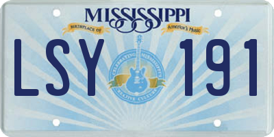 MS license plate LSY191