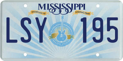 MS license plate LSY195