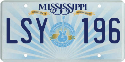 MS license plate LSY196